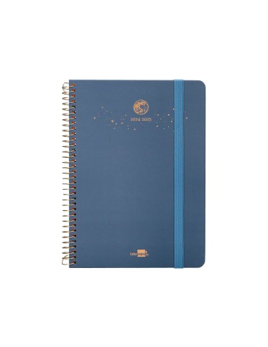 Agenda escolar liderpapel ano 24 25 curso classic lines azul 2 dias pagina a5
