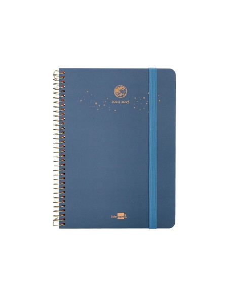 Agenda escolar liderpapel ano 24 25 curso classic lines azul 2 dias pagina a5