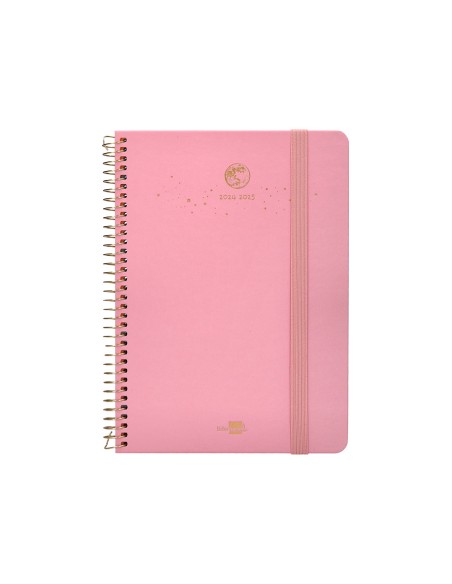 Agenda escolar liderpapel ano 24 25 curso classic lines rosa 2 dias pagina a5