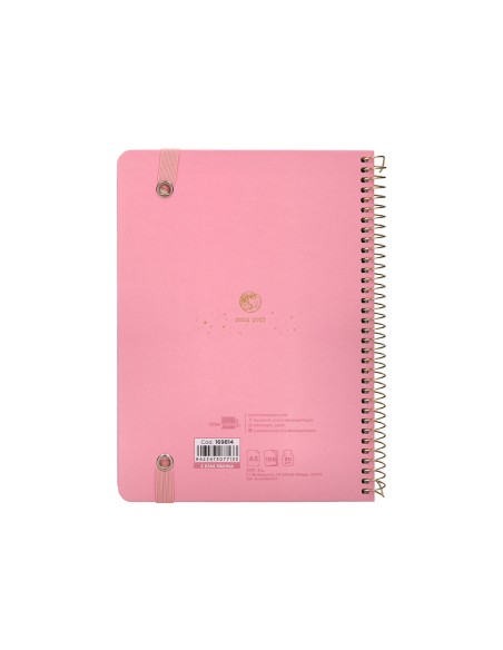 Agenda escolar liderpapel ano 24 25 curso classic lines rosa 2 dias pagina a5