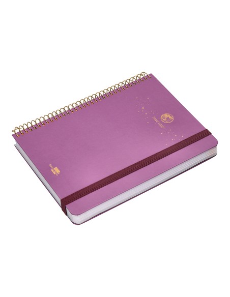 Agenda escolar liderpapel ano 24 25 curso classic lines morado dia pagina a5