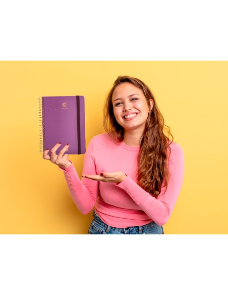 Agenda escolar liderpapel ano 24 25 curso classic lines morado dia pagina a5