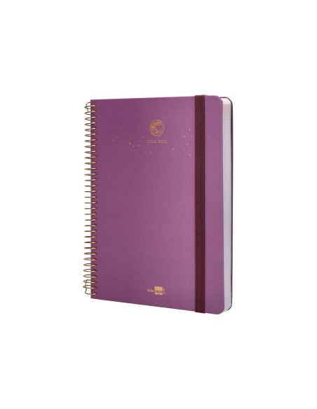 Agenda escolar liderpapel ano 24 25 curso classic lines morado dia pagina a5