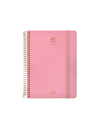 Agenda escolar liderpapel ano 24 25 curso classic lines rosa dia pagina a5