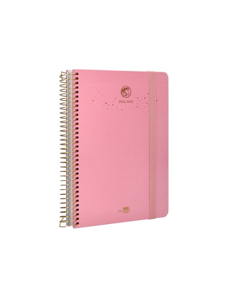 Agenda escolar liderpapel ano 24 25 curso classic lines rosa dia pagina a5