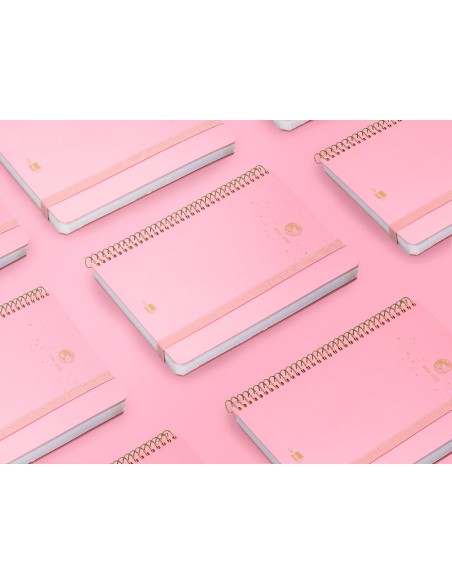 Agenda escolar liderpapel ano 24 25 curso classic lines rosa dia pagina a5