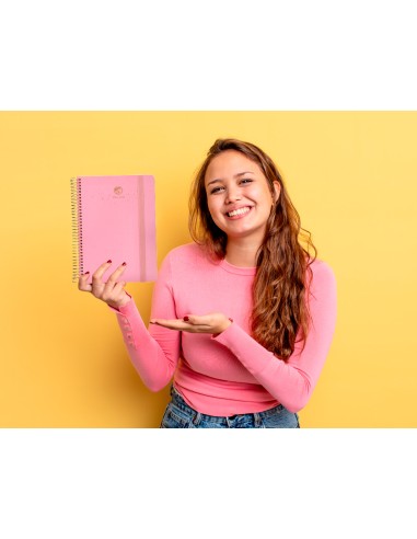 Agenda escolar liderpapel ano 24 25 curso classic lines rosa dia pagina a5