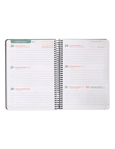 Agenda escolar liderpapel ano 24 25 curso classic negro 2 dias pagina a5