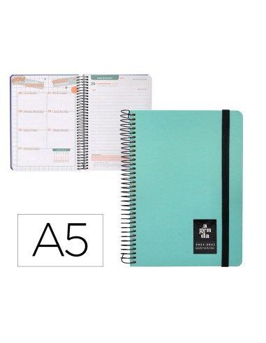 Agenda escolar liderpapel ano 24 25 curso classic menta dia pagina a5