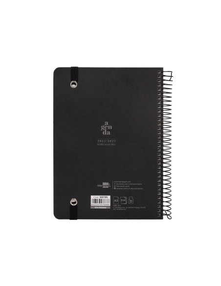 Agenda escolar liderpapel ano 24 25 curso classic negro dia pagina a5