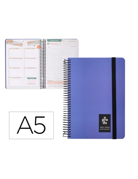 Agenda escolar liderpapel ano 24 25 curso classic azul dia pagina a5