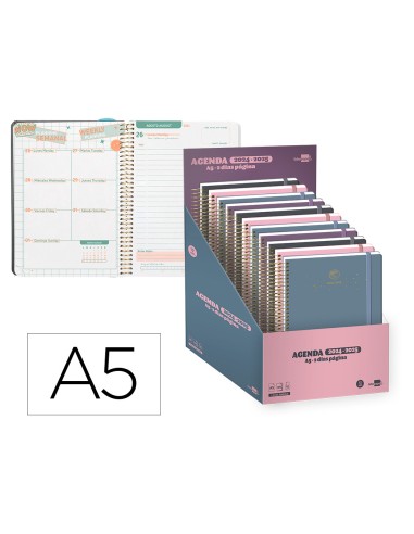 Agenda escolar liderpapel ano 24 25 curso classic surtido dia pagina a5