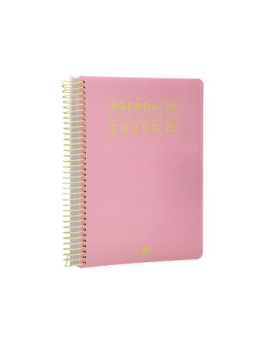 Agenda escolar liderpapel ano 24 25 curso basic rosa dia pagina a5