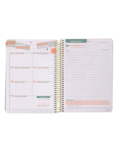 Agenda escolar liderpapel ano 24 25 curso basic rosa dia pagina a5