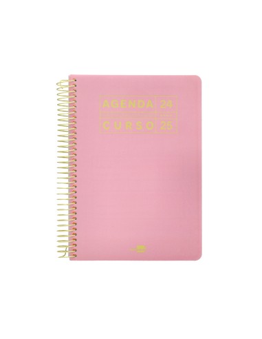 Agenda escolar liderpapel ano 24 25 curso basic rosa dia pagina a5