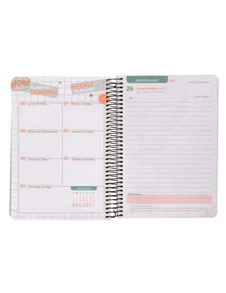 Agenda escolar liderpapel ano 24 25 curso basic negro dia pagina a5