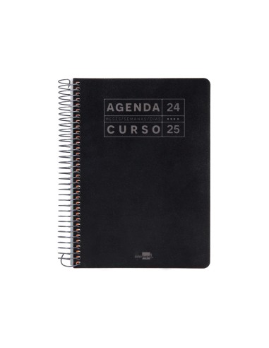 Agenda escolar liderpapel ano 24 25 curso basic negro dia pagina a5