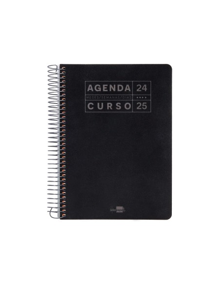 Agenda escolar liderpapel ano 24 25 curso basic negro dia pagina a5