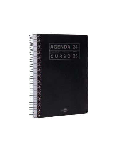 Agenda escolar liderpapel ano 24 25 curso basic negro dia pagina a5