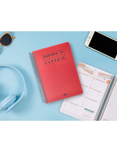 Agenda escolar liderpapel ano 24 25 curso basic rojo dia pagina a5