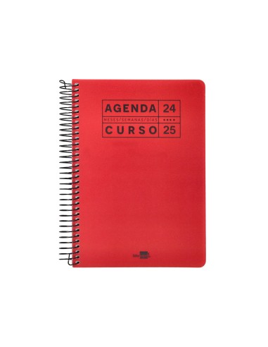 Agenda escolar liderpapel ano 24 25 curso basic rojo dia pagina a5