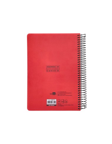 Agenda escolar liderpapel ano 24 25 curso basic rojo dia pagina a5
