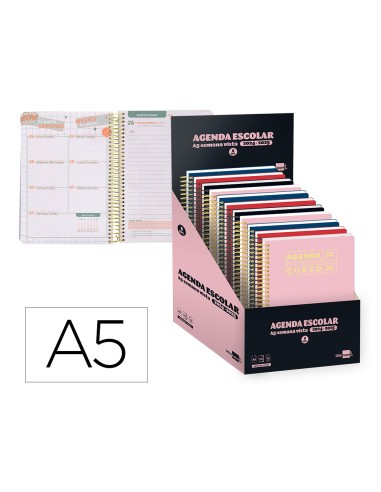 Agenda escolar liderpapel ano 24 25 curso basic surtido dia pagina a5