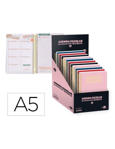 Agenda escolar liderpapel ano 24 25 curso basic surtido dia pagina a5