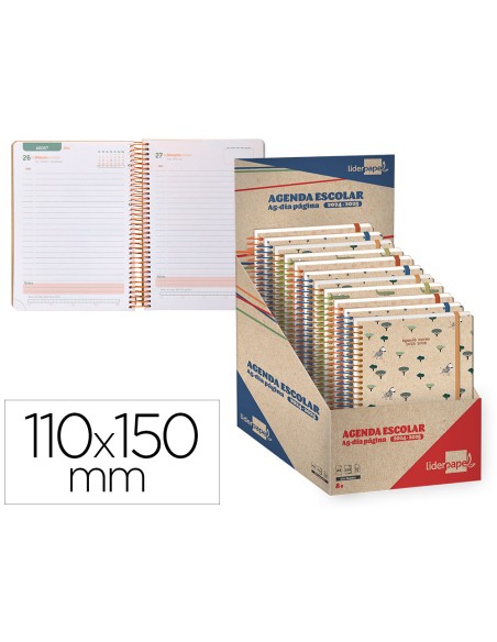 Agenda escolar liderpapel ano 24 25 escolar classic surtido dia pagina a6 catalan