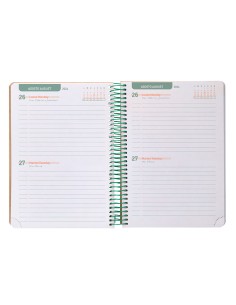 Agenda escolar liderpapel ano 24 25 escolar classic crocodile 2 dias pagina a5 papel fsc banda elastica