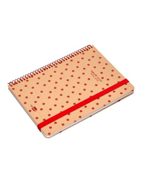 Agenda escolar liderpapel ano 24 25 escolar classic smile 2 dias pagina a5 papel fsc banda elastica