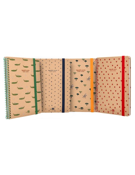 Agenda escolar liderpapel ano 24 25 escolar classic surtido 2 dias pagina a5 papel fsc banda elastica