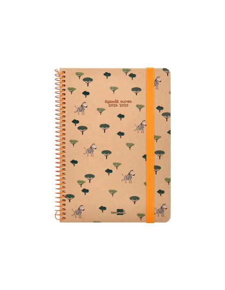 Agenda escolar liderpapel ano 24 25 escolar classic surtido 2 dias pagina a5 papel fsc banda elastica