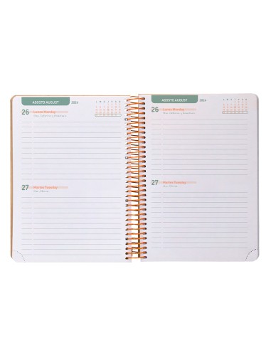 Agenda escolar liderpapel ano 24 25 escolar classic surtido 2 dias pagina a5 papel fsc banda elastica