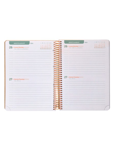 Agenda escolar liderpapel ano 24 25 escolar classic surtido 2 dias pagina a5 papel fsc banda elastica