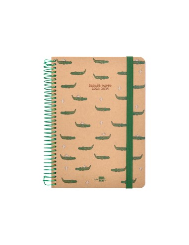 Agenda escolar liderpapel ano 24 25 escolar classic crocodile dia pagina a5 papel fsc banda elastica