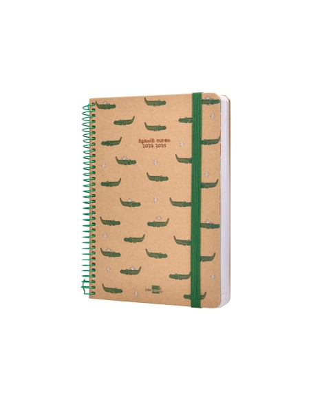 Agenda escolar liderpapel ano 24 25 escolar classic crocodile dia pagina a5 papel fsc banda elastica