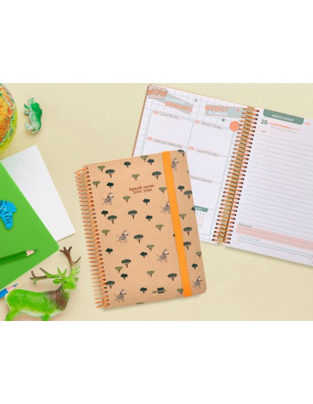 Agenda escolar liderpapel ano 24 25 escolar classic zebra dia pagina a5 papel fsc banda elastica