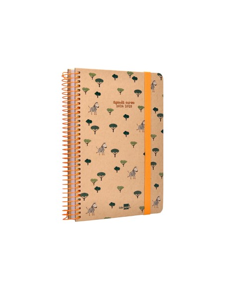 Agenda escolar liderpapel ano 24 25 escolar classic zebra dia pagina a5 papel fsc banda elastica