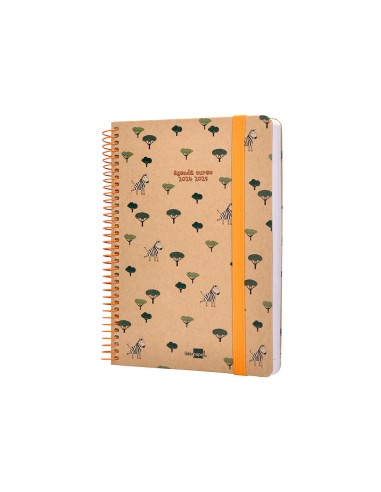 Agenda escolar liderpapel ano 24 25 escolar classic zebra dia pagina a5 papel fsc banda elastica