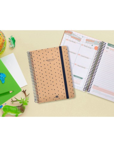 Agenda escolar liderpapel ano 24 25 escolar classic stars dia pagina a5 papel fsc banda elastica