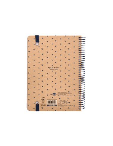 Agenda escolar liderpapel ano 24 25 escolar classic stars dia pagina a5 papel fsc banda elastica