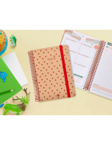 Agenda escolar liderpapel ano 24 25 escolar classic smile dia pagina a5 papel fsc banda elastica