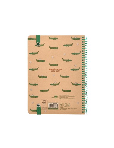 Agenda escolar liderpapel ano 24 25 escolar classic crocodile semana vista a5 papel fsc banda elastica