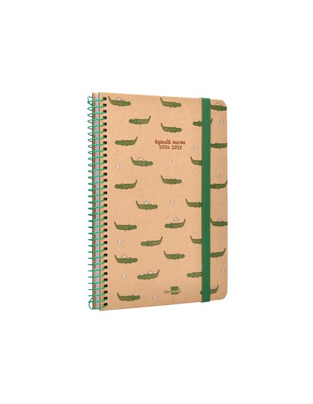 Agenda escolar liderpapel ano 24 25 escolar classic crocodile semana vista a5 papel fsc banda elastica