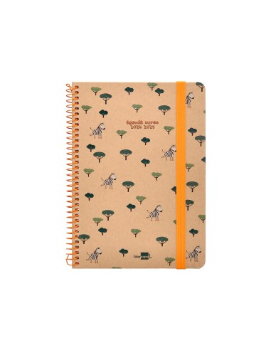 Agenda escolar liderpapel ano 24 25 escolar classic zebra semana vista a5 papel fsc banda elastica