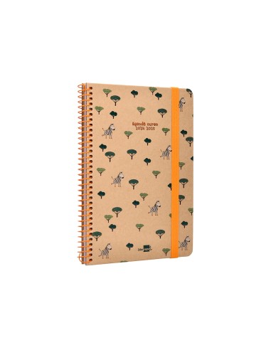 Agenda escolar liderpapel ano 24 25 escolar classic zebra semana vista a5 papel fsc banda elastica