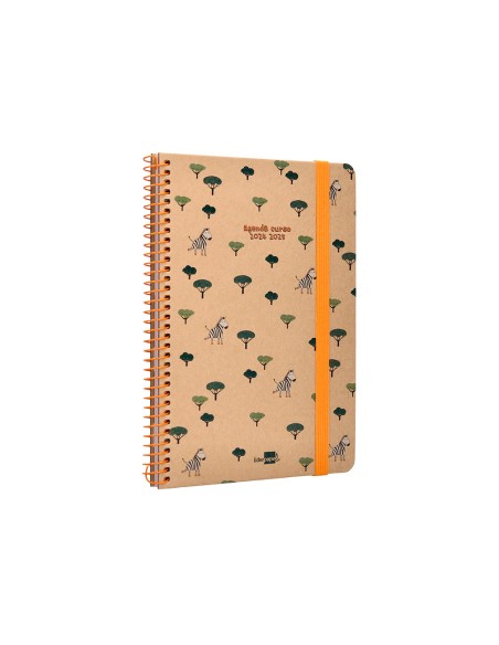 Agenda escolar liderpapel ano 24 25 escolar classic zebra semana vista a5 papel fsc banda elastica