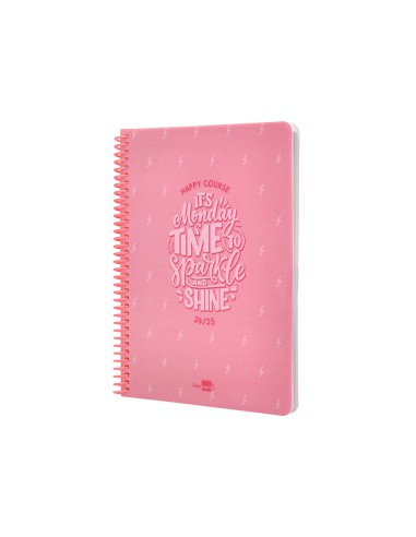 Agenda escolar liderpapel ano 24 25 escolar basic rosa dia pagina a5