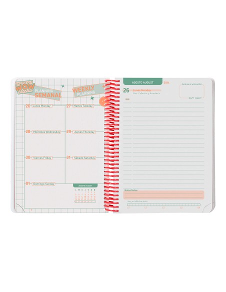 Agenda escolar liderpapel ano 24 25 escolar basic rojo dia pagina a5